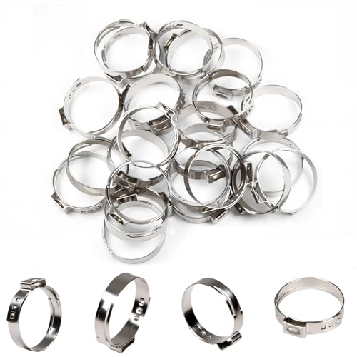 26Pcs Single Ear Hose Clamps 26.4mm-29.6mm for 1 inch PEX - Image 2