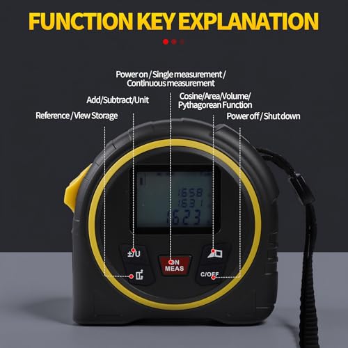 Laser Tape Measure 131FT, 3-in-1 Laser Distance Meter - Image 4