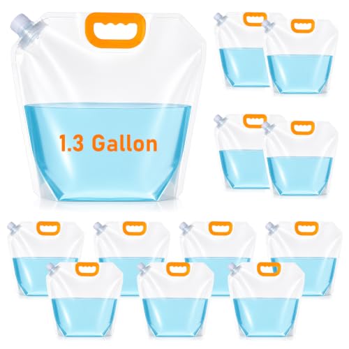 InnoHHustle 12Pcs 1.3 Gallon Water Bags Foldable Emergency Jug - Image 2