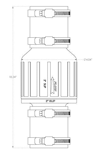 Silent Check Valve with Buna-N Couplings, Spring-Loaded Flapper - Image 3