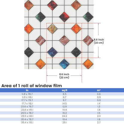 DKTIE Window Privacy Film Frosted Glass Static Cling 23.6in X - Image 3