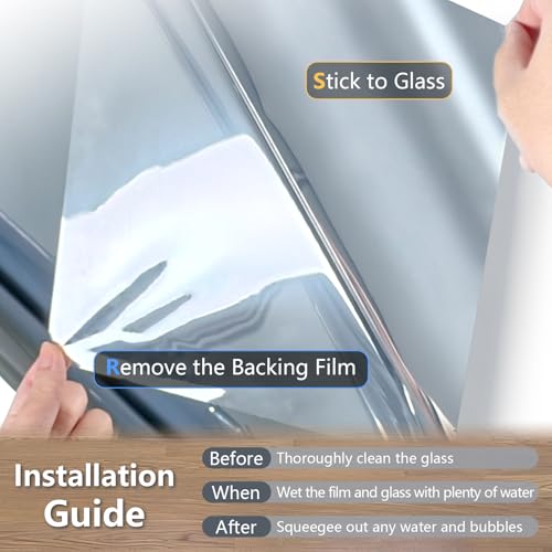 One Way Window Film Window Tint for Home, Silver 17.5″ x 78.7″ - Image 7