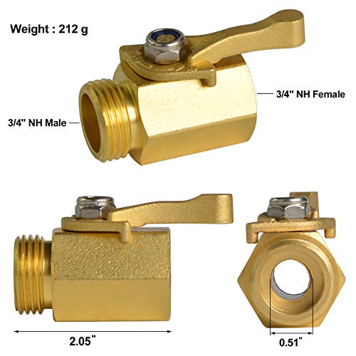 Heavy Duty 3/4" Brass Shut Off Valve with Large Handle, Full Flow - Image 6