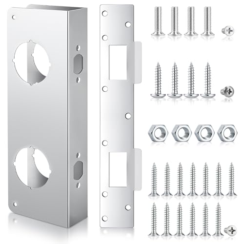 1 Set Silver Stainless Steel Lock and Door Reinforcement | Home Repair - Image 2