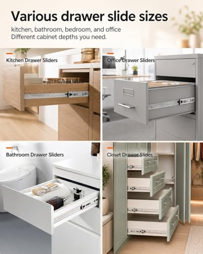 Gobrico 16 inch Drawer Slides 1 Pair，Soft Close Drawer - Image 5