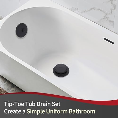 Tip-Toe Tub Drain Trim Kit with One Hole Overflow | Beauty & Personal - Image 5