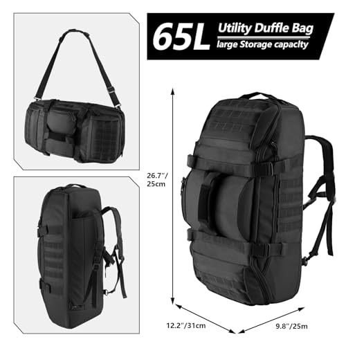 Hannibal Tactical 65L Large Duffle Bag, 3-in-1 Tactical | Home Repair - Image 3