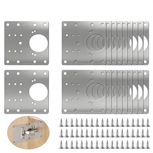 20PCS Upgraded Cabinet Hinge Repair Plate FOGZUVR Durable - Image 2