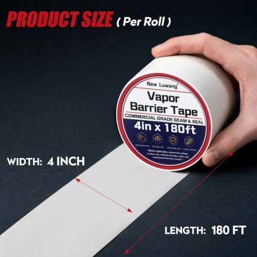 Vapor Barrier Tape, 4" x 180' 3 Roll - Image 5