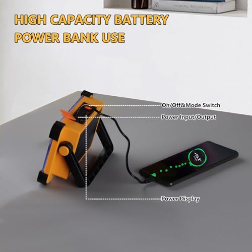 YXQUA 120W Solar Rechargeable Work Light, 144 LED 10000LM, IP65 - Image 7