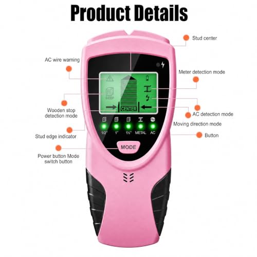 5-in-1 Wall Scanner Wood Current Detector Edge Center | Home Repair - Image 3