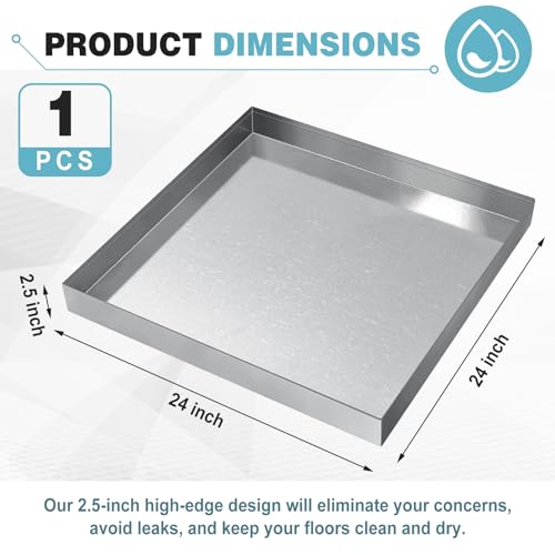 Galvanized Drain Pan 24" x 24" x 2.5" Water Damage - Image 4