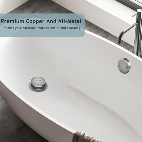 Tip-Toe Bathtub Drain Kit with Two-Hole Overflow Plate, Premium - Image 3