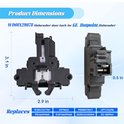 Upgraded WD01X29878 Dishwasher Door Latch Replacement – - Image 3