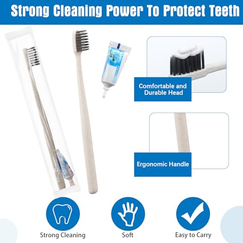 Uiifan 100 Sets Disposable Toothbrush with Toothpaste - Image 4