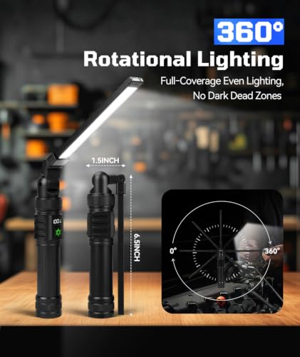 Magnetic Rechargeable LED Work Light/Flashlight for Mechanics - Image 3