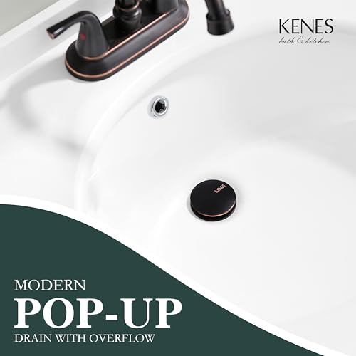 Oil Rubbed Bronze Pop Up Bathroom Sink Drain Assembly - Image 4