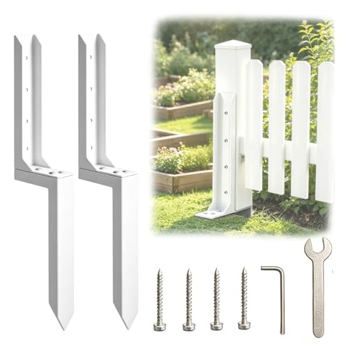 2 Pack Fence Post Repair Kit,Heavy Duty Fence Post Anchor - Image 2