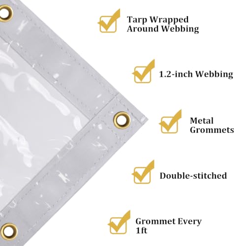 8x10ft Clear Tarp Heavy Duty Waterproof Clear Tarp | Travel Essentials - Image 6