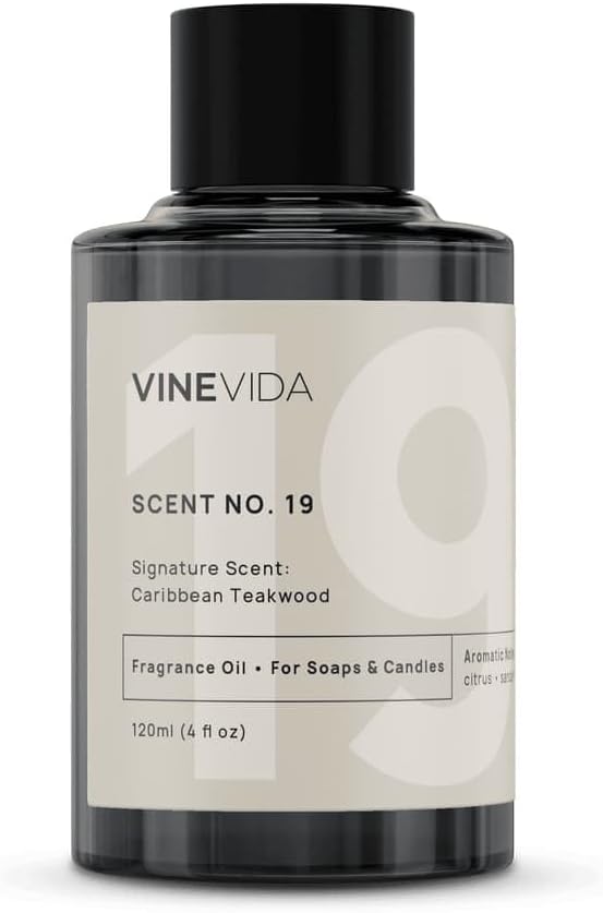 VINEVIDA [4oz] Caribbean Teakwood Fragrance Oil for Candle Making and Soap Making - Premium Candle Scents for Soy Candles