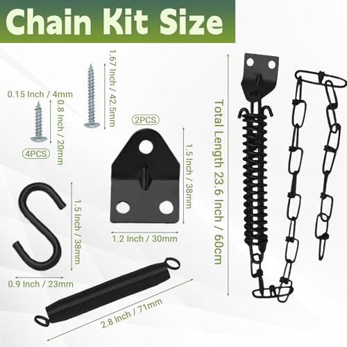 Storm Door Closer Kit with Chain, Adjustable Speed, Black - Image 4