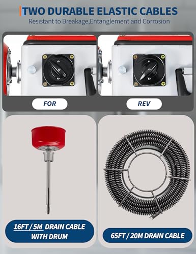 Portable Electric Drain Cleaner Machine – 66Ft x 5/8" & - Image 7