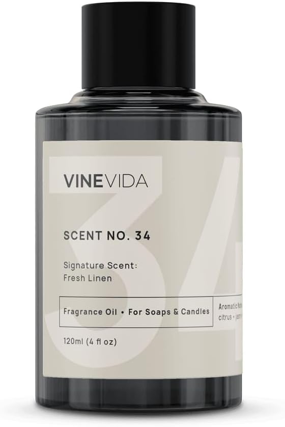 VINEVIDA [4oz] Fresh Linen Fragrance Oil for Candle Making and Soap Making - Premium Candle Scents for Soy Candles