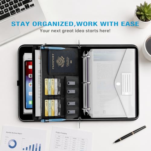 Fireproof Binder Organizer with 15 Pack Pockets,Letter Size,Black - Image 5