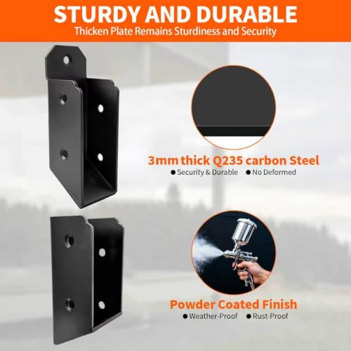 30° Deck Railing Stair Brackets Connectors,Heavy Duty Steel 1.2 - Image 4