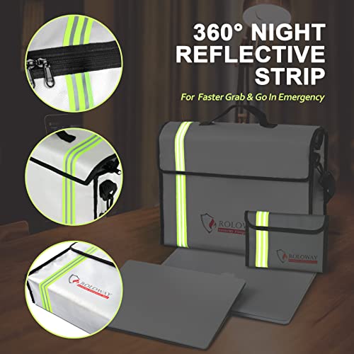 Fireproof Bag Set with Reflective Strip (Silver) & | Travel Essentials - Image 4