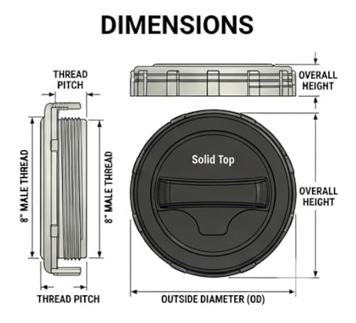 PENTAIR HYPRO 3522120 ARAG 8" Male-Threaded Solid Tank Lid - Image 6