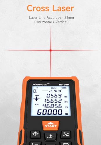 R9 Laser Measure 60m/196ft with Large Backlit Screen - Image 4