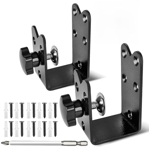 2 Pcs Twist-to-Lock Door Barricade Brackets - Heavy Duty Steel - Image 2