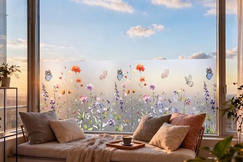 Static Cling Window Privacy Film, 78" x 17" Frosted Glass - Image 4