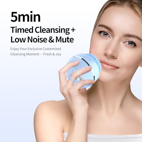 Face Scrubber, Waterproof Silicone Facial Cleansing Brush 6 Modes - Image 6