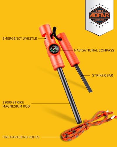 AOFAR Fire Starter AF-381/AF-381plus Fire Steel | Travel Essentials - Image 3