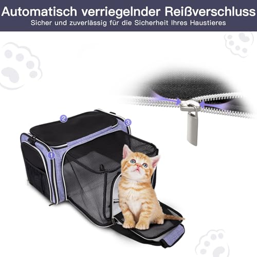 Cat Carrier Bag,Airline Approved Pet Carrier Soft Side Pet - Image 5