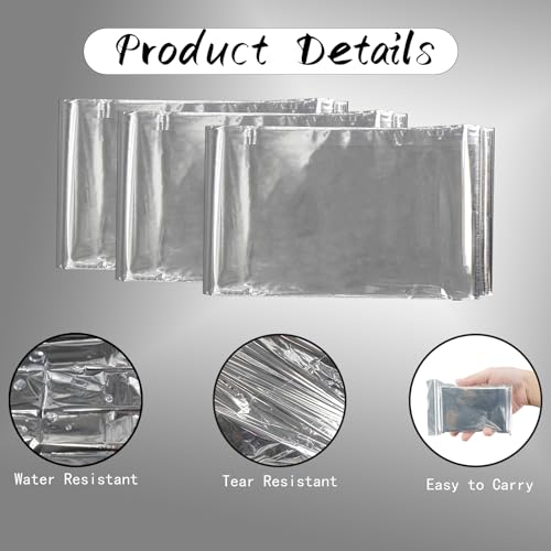 158 Pcs Emergency Blanket Bulk Silver Foil Reflective - Image 4