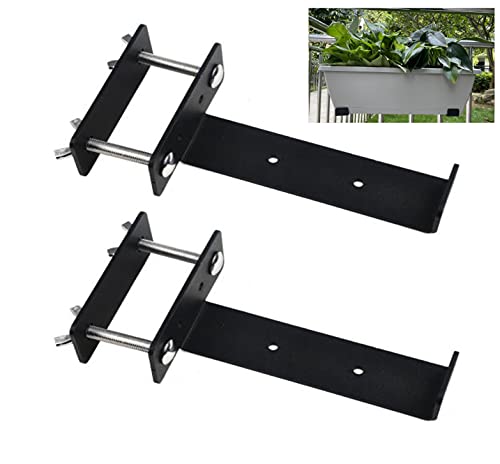 ZenSen Deck Railing Planter Box Brackets, Deck and Fence Rail - Image 2