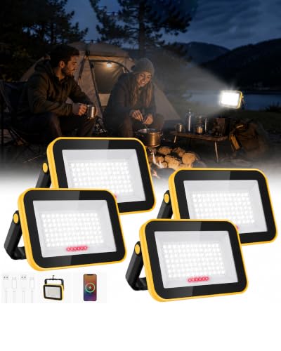 T-SUN Rechargeable Work Light, 4 Pack Portable Flood - Image 2