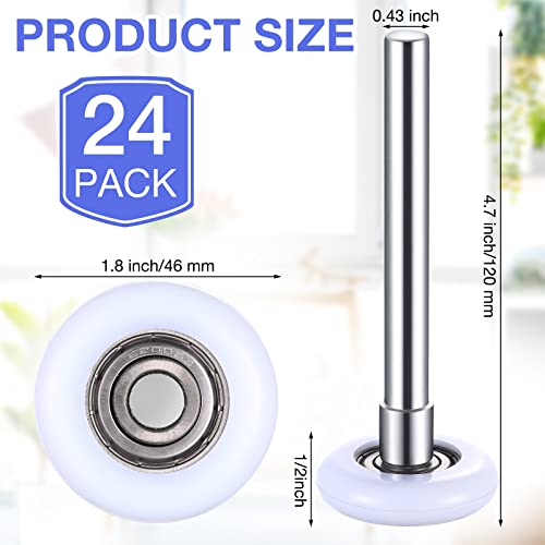 Funtery 24 Pcs Garage Door Rollers 2" Nylon Wheels 4.7" Stem - Image 3
