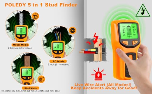 5 in 1 Stud Finder, Poledy Stud Detector - Precisely | Home Repair - Image 4