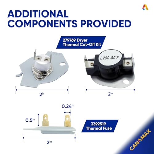 279769 Dryer Thermal Cut-Off Kit 3387134 Thermostat - Image 4