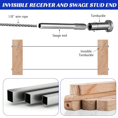 Blulu 100 Pack 1/8" Stainless Steel Cable Railing Hardware - Image 4