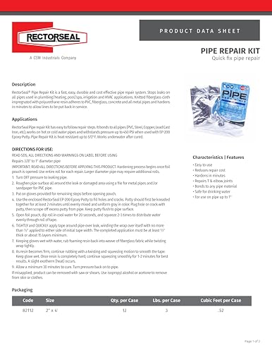 RectorSeal Pipe Repair 82112 Pipe Repair Kit, Easy Application - Image 5
