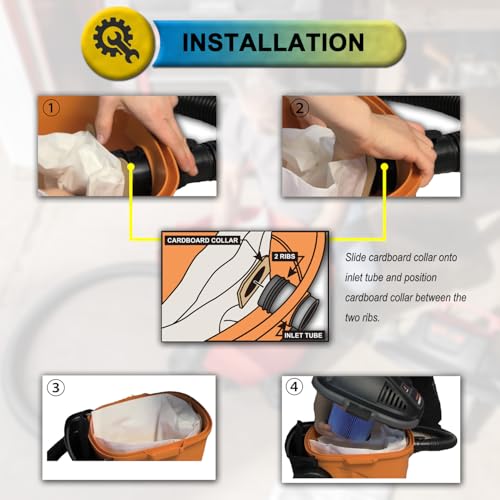 6 Pack VF3501 Replacement for Rigid Shop Vac Bags 4 Gallon Size C - Image 5