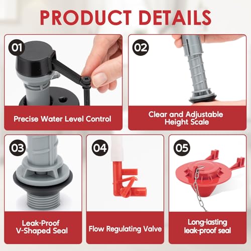 Universal Toilet Flush Valve Replacement Kit, Height - Image 5