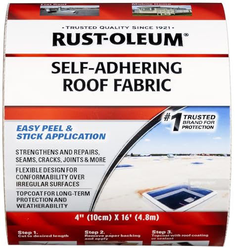 Rust-Oleum Self-Adhering Roof Fabric Roofing Tape, 4" x 16' Roll - Image 3