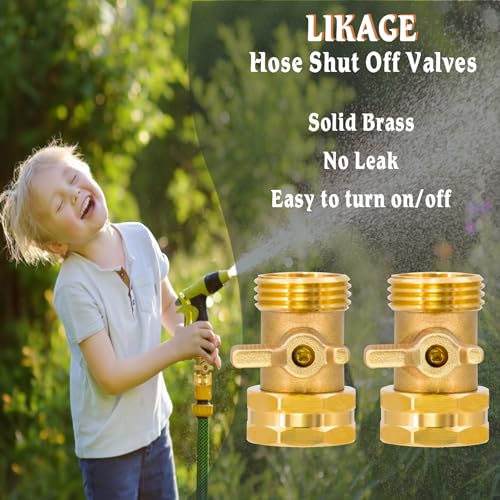 2 Set Garden Hose Shut Off Valve, Long Handle 3/4" Brass Hose - Image 6