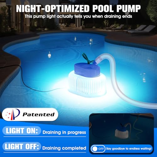 Pool Cover Pump with Lights, Above Ground Sump Pump - Image 6